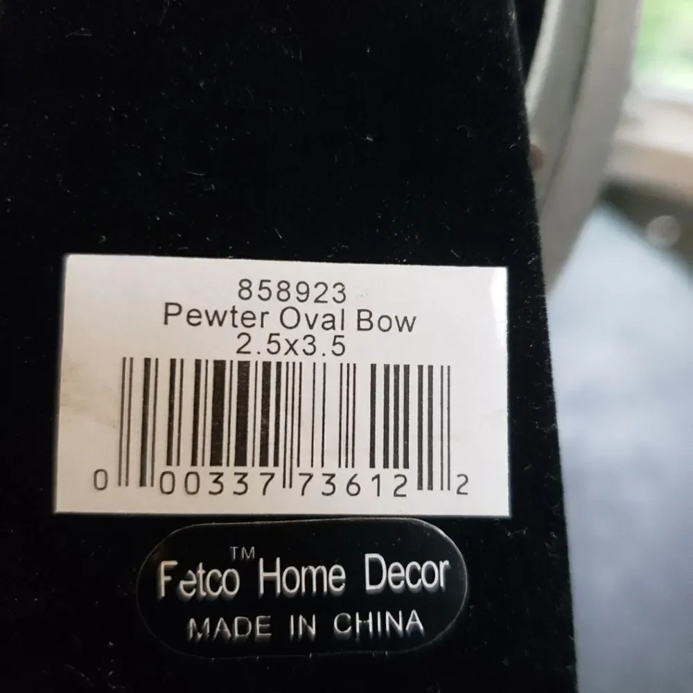 Fetco Pewter Bow Oval Picture Frame 2.5 x 3.5
